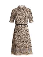 Matchesfashion.com Altuzarra - Keiran Leopard Print Silk Shirt Dress - Womens - White Print