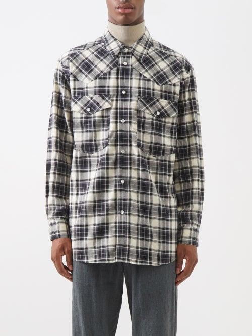 Isabel Marant - Manem Brushed Check-cotton Flannel Shirt - Mens - Cream Multi