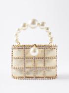Rosantica - Holli Crystal-embellished Lam Handbag - Womens - Light Gold