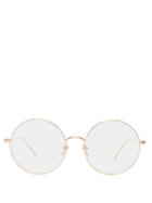 Matchesfashion.com Linda Farrow - Round Frame Rose Gold Plated Glasses - Womens - Rose Gold