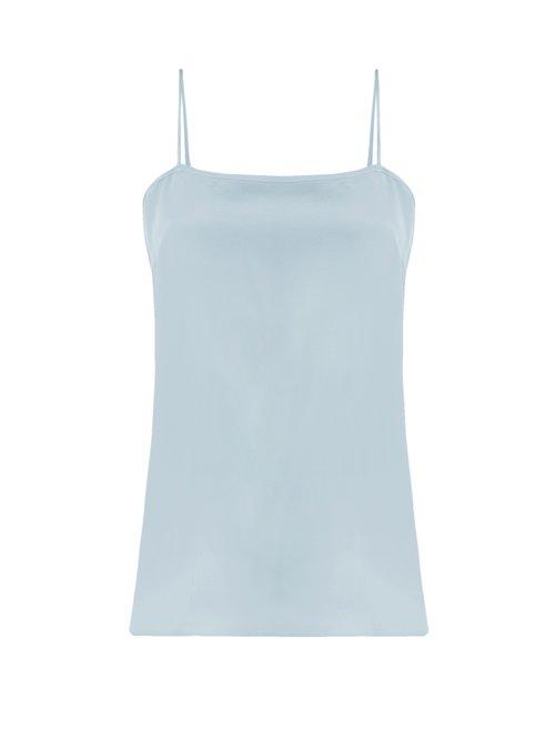 Matchesfashion.com Racil - Pumkin Square Neck Silk Crepe Cami Top - Womens - Blue