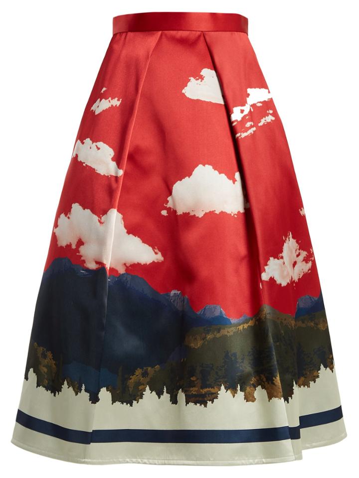 Undercover Full Printed Silk Skirt
