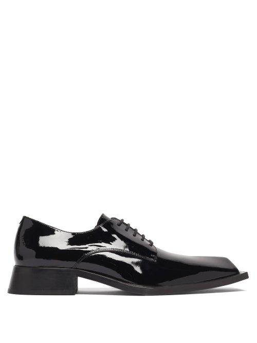 Matchesfashion.com Martine Rose - Daab Square-toe Patent-leather Derby Shoes - Mens - Black