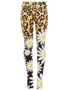Matchesfashion.com 0 Moncler Genius Richard Quinn - Leopard And Floral Print Jersey Leggings - Womens - Leopard