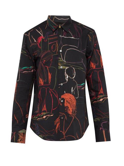 Matchesfashion.com Paul Smith - Sunbathers Print Cotton Shirt - Mens - Black Multi