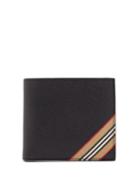 Matchesfashion.com Burberry - Icon Stripe Leather Bifold Wallet - Mens - Black