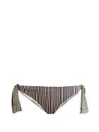 Matchesfashion.com Solid & Striped - The Mackenzie Striped Bikini Briefs - Womens - Green Stripe
