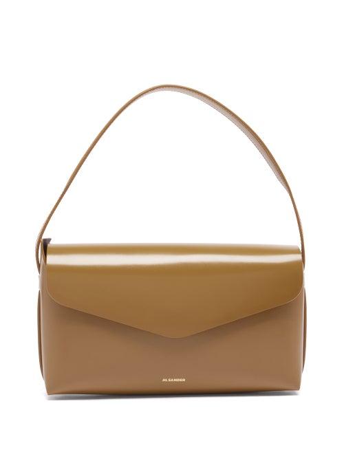 Jil Sander - Envelope Leather Clutch - Womens - Khaki