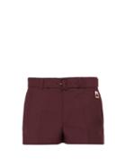Matchesfashion.com Prada - Belted Mohair Blend Shorts - Mens - Burgundy