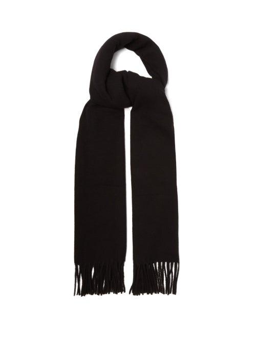 Totme - Fringed Felted-wool Scarf - Womens - Black