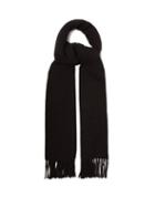 Totme - Fringed Felted-wool Scarf - Womens - Black