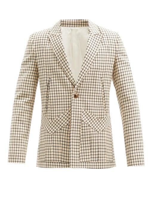 Matchesfashion.com Stefan Cooke - Single-breasted Check Wool Blazer - Mens - Multi