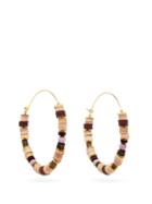Matchesfashion.com Elise Tsikis - Calcutta Rhodolite & 24kt Gold-plated Earrings - Womens - Burgundy Multi