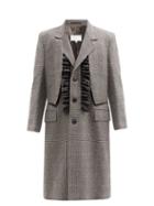 Matchesfashion.com Maison Margiela - Ruffled Check Wool-blend Single-breasted Coat - Mens - Grey