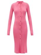 Matchesfashion.com Dodo Bar Or - Ella Ribbed Midi Dress - Womens - Pink