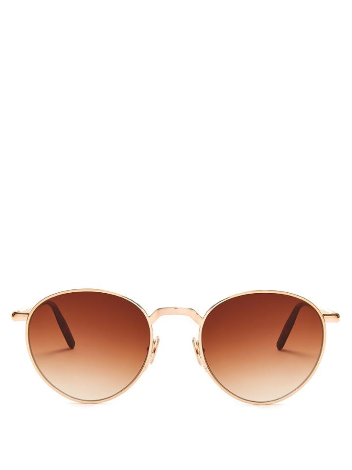 John Dalia Ernest H. Round-frame Pale-gold Sunglasses