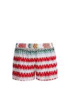 Matchesfashion.com Missoni Mare - High Waist Knit Shorts - Womens - Red White