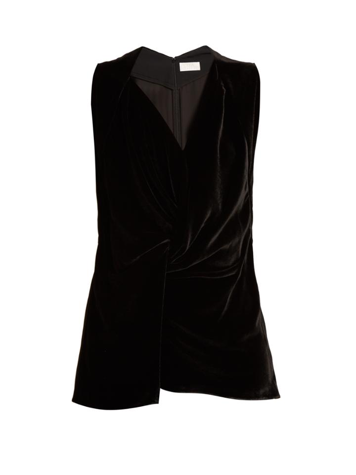 Peter Pilotto Draped-front Velvet Top