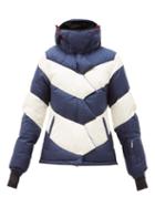 Matchesfashion.com Perfect Moment - Chevron Striped Down Filled Jacket - Womens - Blue Stripe