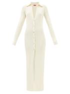 Gauge81 - Rubi Plunge-neck Ribbed Longline Dress - Womens - Ivory