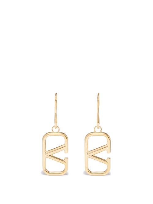 Valentino Garavani - V-logo Drop Earrings - Womens - Gold