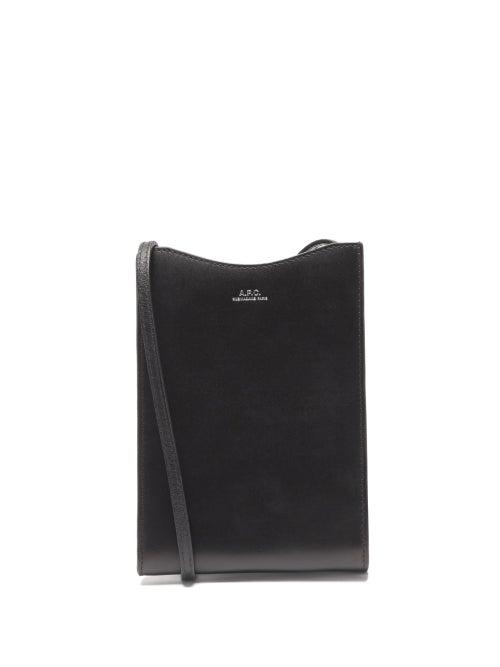 A.p.c. - Jamie Leather Pouch - Mens - Black