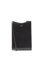 A.p.c. - Jamie Leather Pouch - Mens - Black