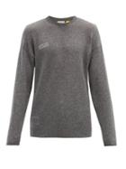 Matchesfashion.com 7 Moncler Fragment - Logo-print Cashmere Sweater - Mens - Grey