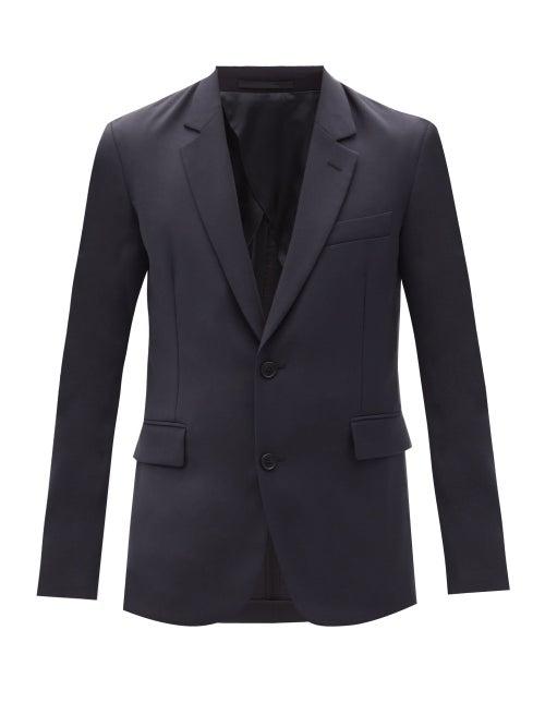Matchesfashion.com The Row - Slater Single-breasted Wool-fresco Blazer - Mens - Dark Navy