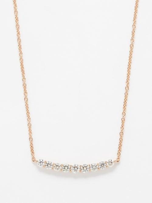 Anita Ko - Delilah Diamond & 18kt Rose Gold Necklace - Womens - Gold Multi