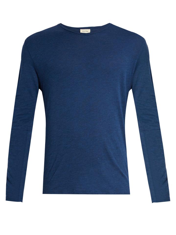 American Vintage Curved V-neck Cotton-jersey T-shirt