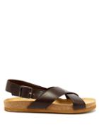 Matchesfashion.com A.p.c. - Tiago Crossover Leather Sandals - Mens - Brown