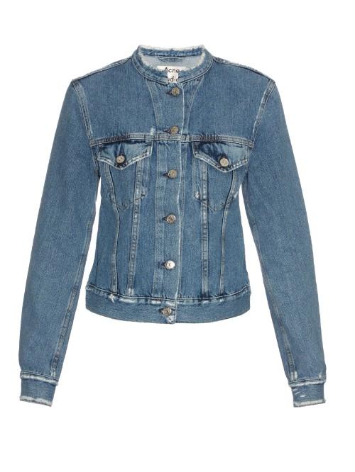 Acne Studios Top Distressed Denim Jacket