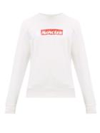 Matchesfashion.com Moncler - Logo Print Crew Neck Sweatshirt - Mens - White