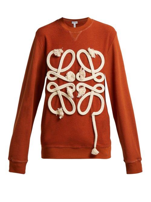 Matchesfashion.com Loewe - Anagram Rope Cotton Jersey Sweatshirt - Womens - Red