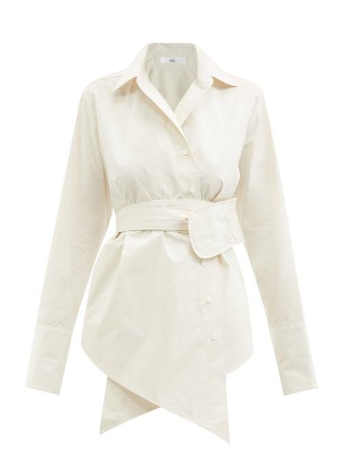 Fe Noel - Ava Wrap Cotton-poplin Shirt - Womens - Ivory