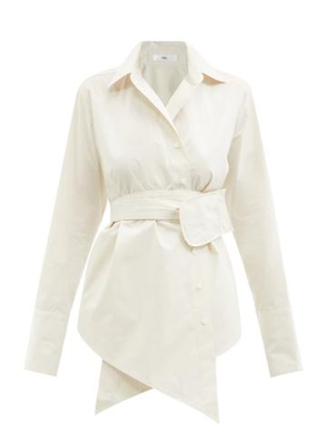 Fe Noel - Ava Wrap Cotton-poplin Shirt - Womens - Ivory