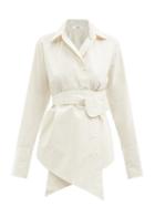 Fe Noel - Ava Wrap Cotton-poplin Shirt - Womens - Ivory