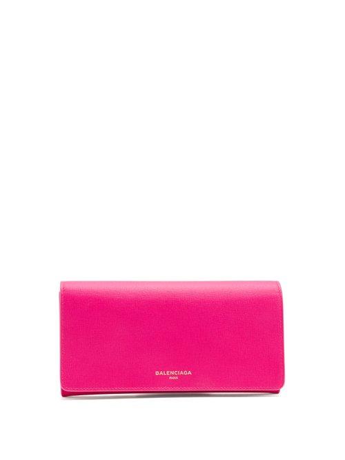 Matchesfashion.com Balenciaga - Essential Foldover Leather Wallet - Womens - Pink