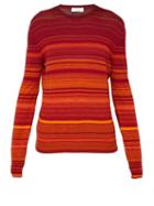 Matchesfashion.com Wales Bonner - Striped Cotton Blend Sweater - Mens - Red