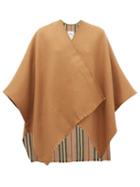 Matchesfashion.com Burberry - Charlotte Nova-stripe Oversized Wool Scarf - Womens - Beige
