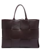 Matchesfashion.com Bottega Veneta - The Arco Intrecciato-leather Tote Bag - Womens - Dark Burgundy