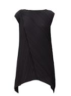 Matchesfashion.com Pleats Please Issey Miyake - Diagonal-crease Technical-pleated Mini Dress - Womens - Black