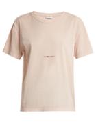 Saint Laurent Distressed Logo-print Cotton-jersey T-shirt