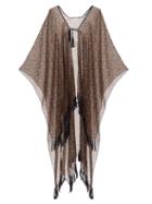 Matchesfashion.com Saint Laurent - Leopard-print Tasselled Wool-gauze Poncho - Womens - Leopard