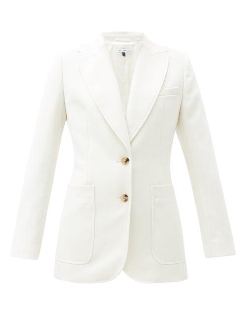 Matchesfashion.com Bella Freud - James Wool-twill Single-breasted Jacket - Womens - Ivory