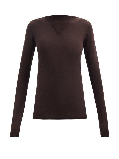 Rick Owens - Fine-knit Wool Jumper - Womens - Dark Brown