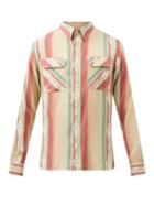 Rrl - Matlock Ikat-jacquard Cotton-twill Shirt - Mens - Beige Multi