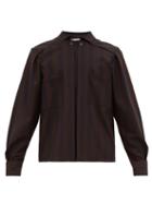 Matchesfashion.com Palmer//harding - James Striped Stretch Poplin Shirt - Mens - Brown Navy