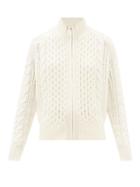 Nili Lotan - Kalina Zipped Cable-knit Cashmere Sweater - Womens - Ivory